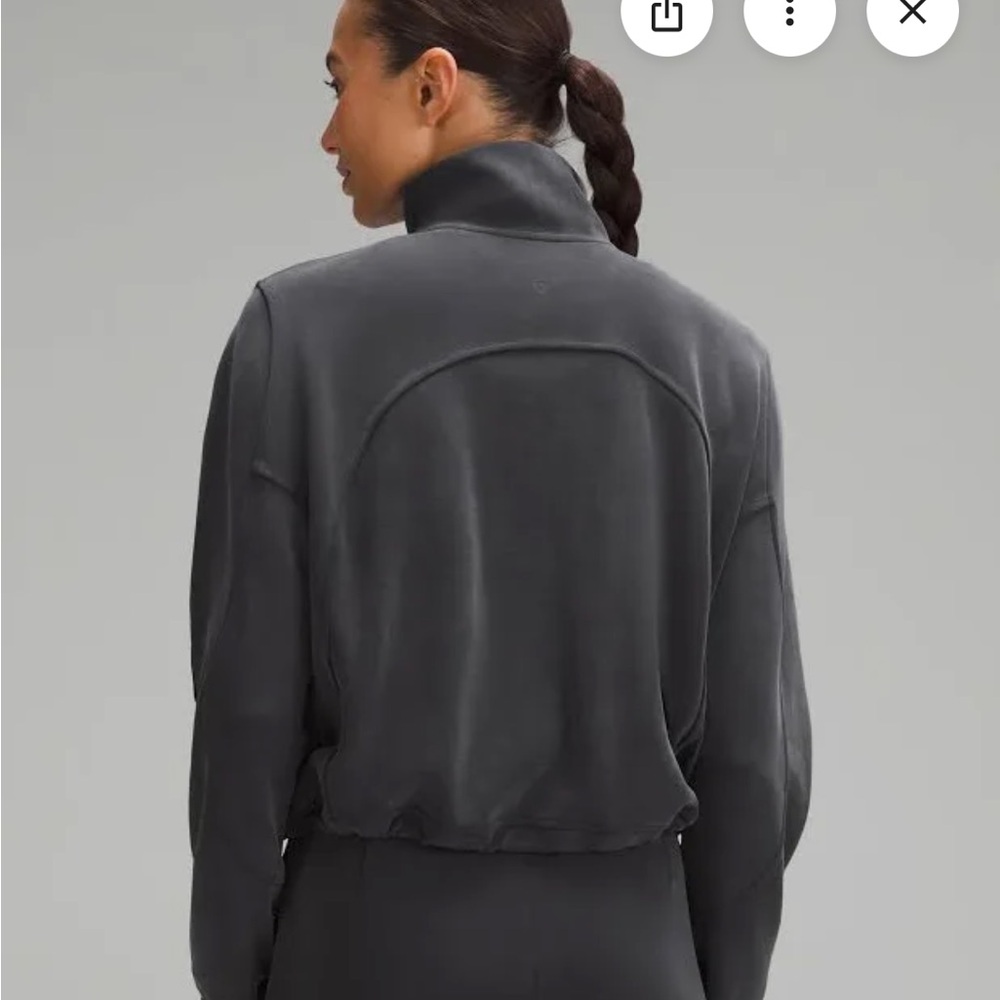 Lululemon Charcoal Brushed Softstreme Half Zip - Picture 7 of 8